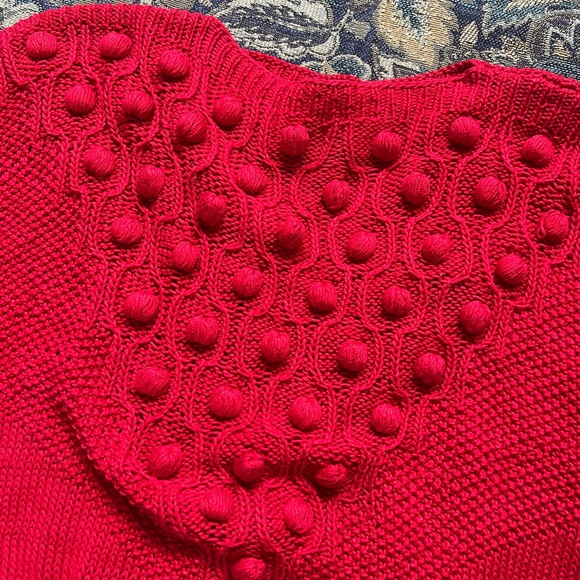 Vintage Red Crochet 🧶 Blouse Size M - Picture 2 of 7